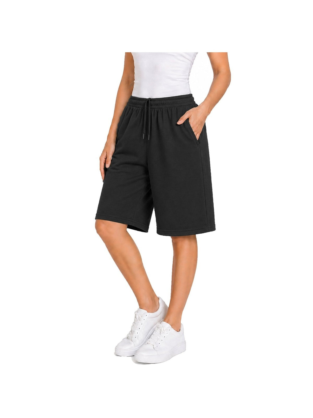 Women's Loose Fit Cotton Blend Lounge Shorts, 5-Pack with Drawstring and Pockets