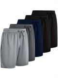 Men's 5-Pack Lightweight Athletic Shorts with Drawstring and Pockets