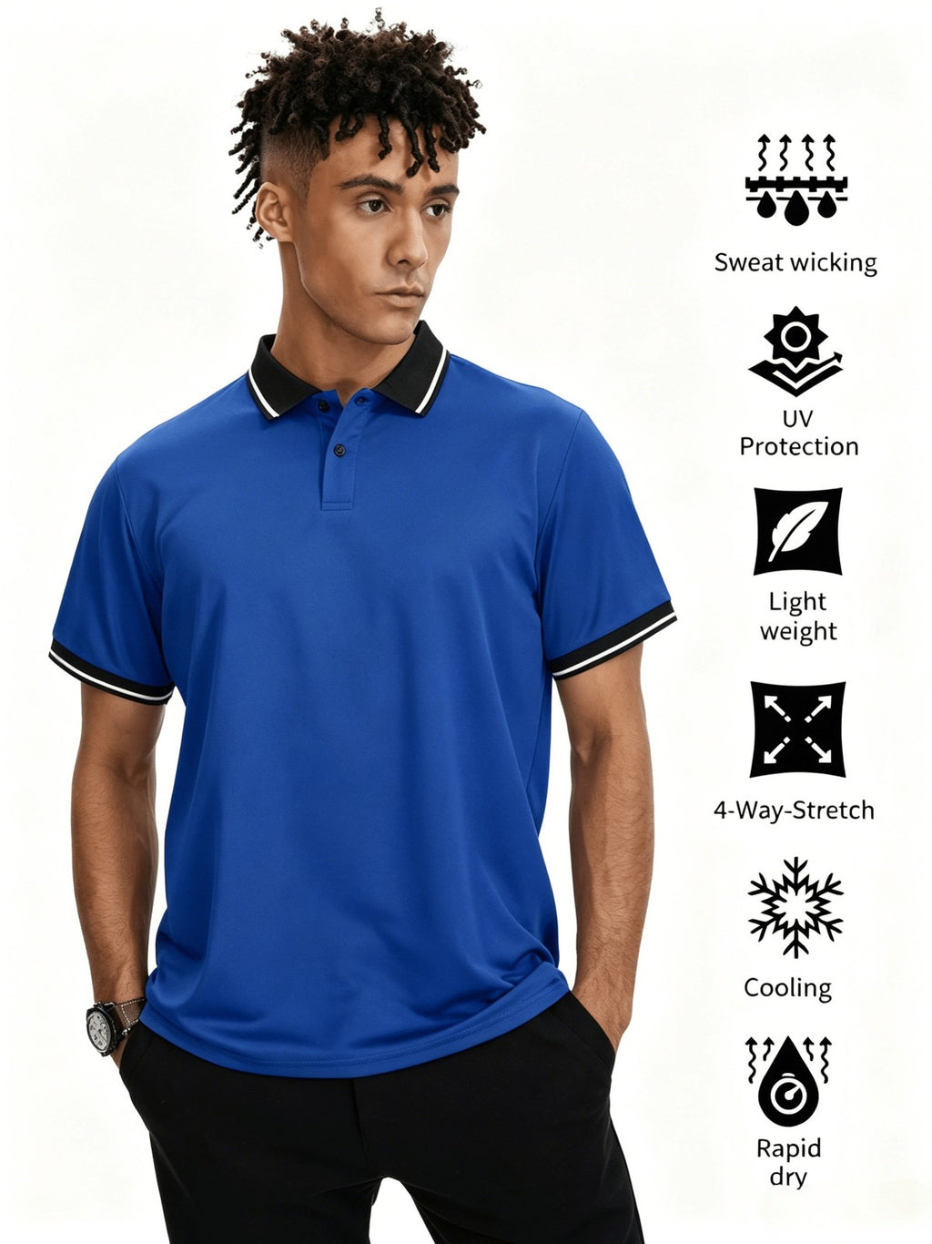 Men's 6-Pack Short Sleeve Polo Shirts - Golf, Sports & Casual