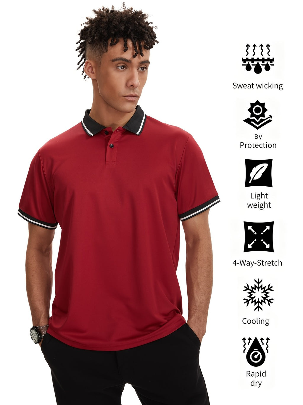 Men's 6-Pack Short Sleeve Polo Shirts - Golf, Sports & Casual