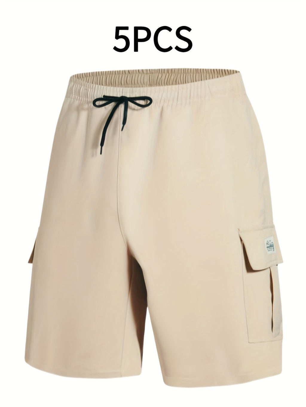 Men's Drawstring Cargo Work Shorts 5-Pack in Mixed Colors