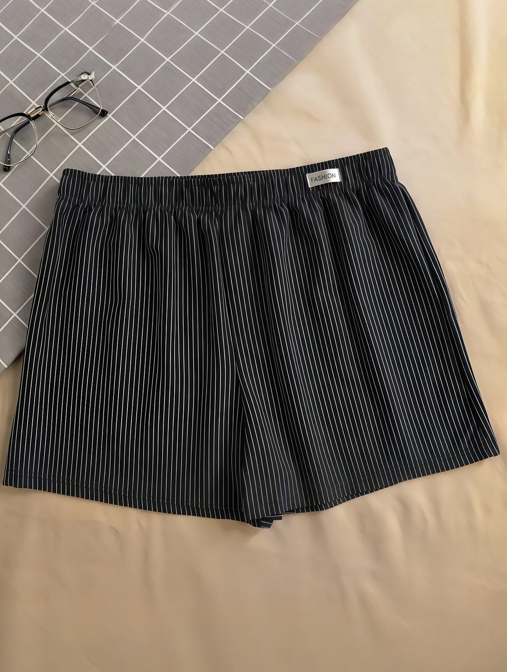 Men's Striped Boxer Shorts 4-Pack, Loose Fit Cotton Lounge Underwear