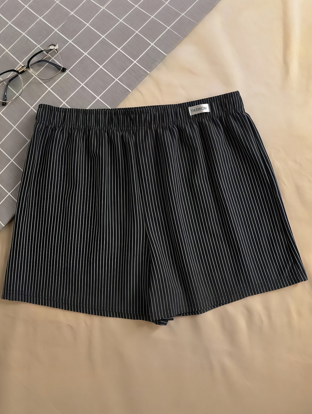 Men's Striped Boxer Shorts 4-Pack, Loose Fit Cotton Lounge Underwear