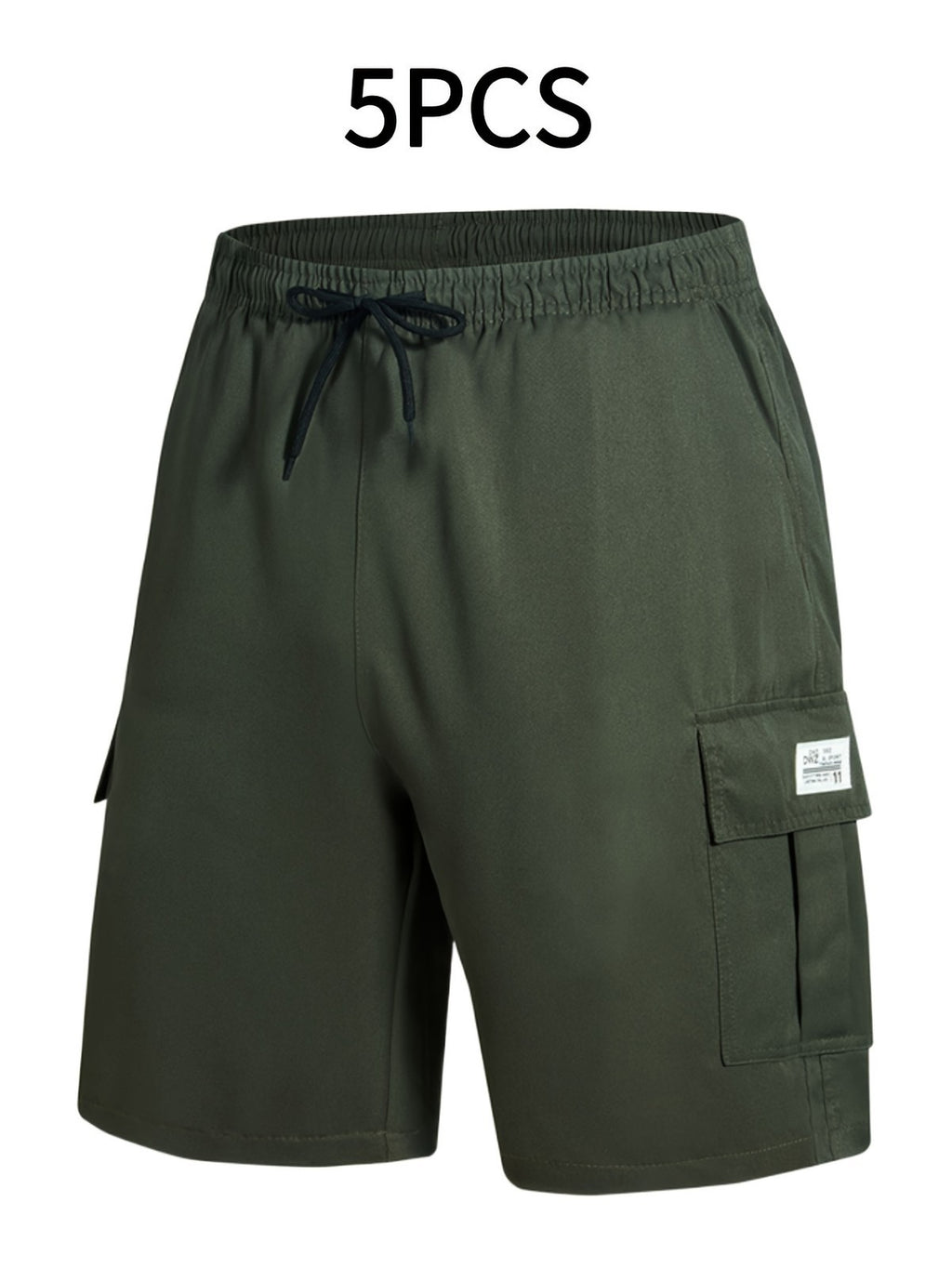 Men's Drawstring Cargo Work Shorts 5-Pack in Mixed Colors
