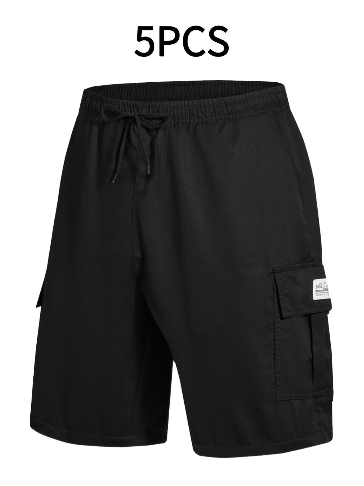 Men's Drawstring Cargo Work Shorts 5-Pack in Mixed Colors