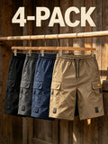 Quick-Dry Multi-Pocket Cargo Shorts 4-Pack for Men
