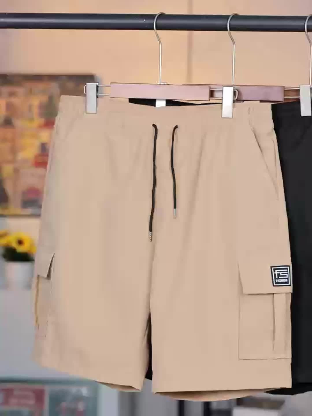 4-Pack Men's Plus Size Cargo Shorts, Drawstring Waist with Flap Pockets