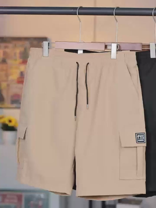 4-Pack Men's Plus Size Cargo Shorts, Drawstring Waist with Flap Pockets