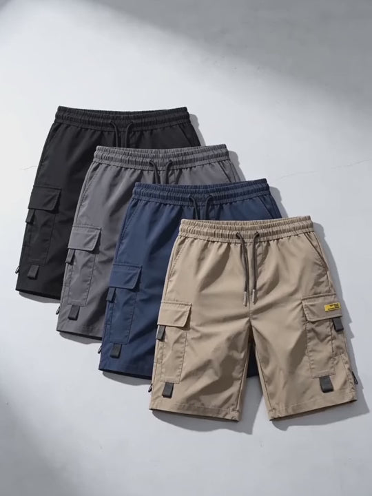 Quick-Dry Multi-Pocket Cargo Shorts 4-Pack for Men